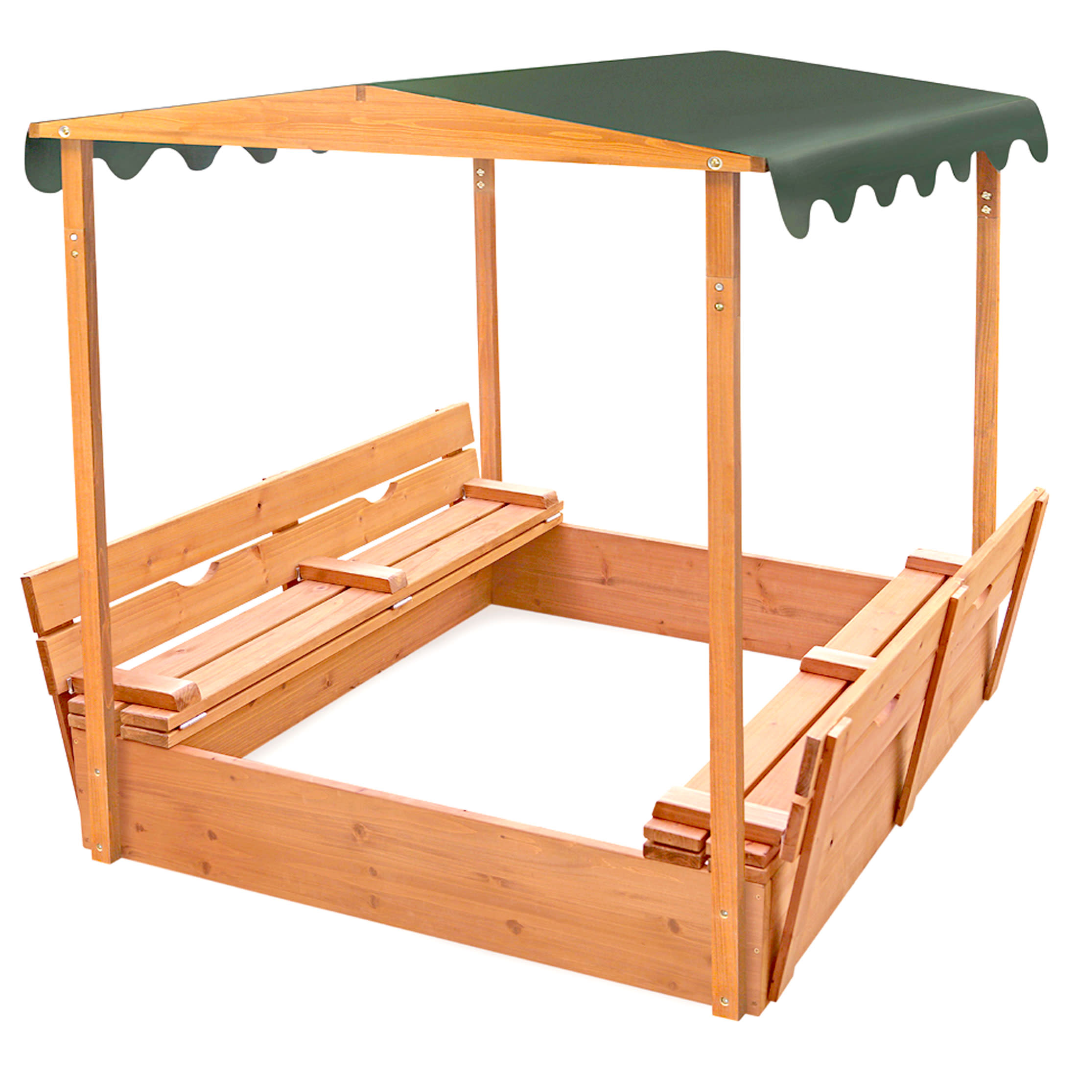 Badger Basket Covered Convertible Cedar Sandbox with Canopy and Two Bench Seats - image 1 of 9