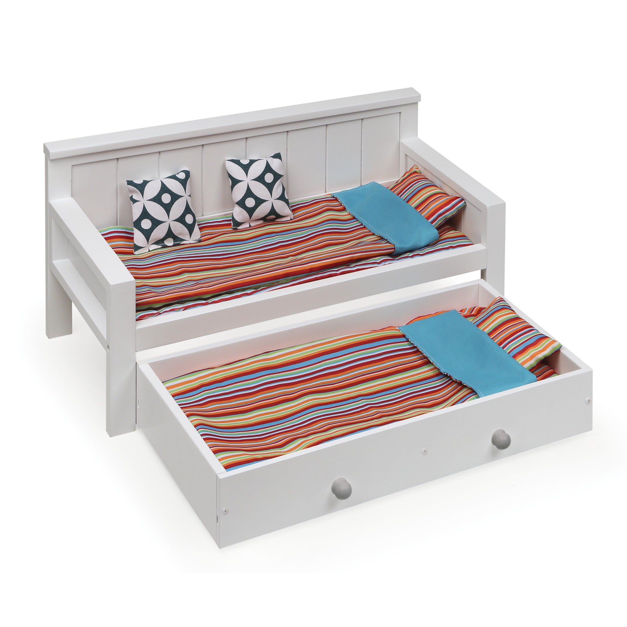 Badger Basket Doll Sofa and Daybed Combo with Trundle Bed for 18 inch dolls White Multi Walmart