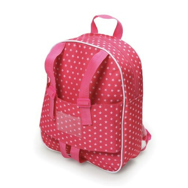 Badger Basket Doll Travel Backpack - Pink/Star - Fits American Girl, My Life As & Most 18 inch Dolls