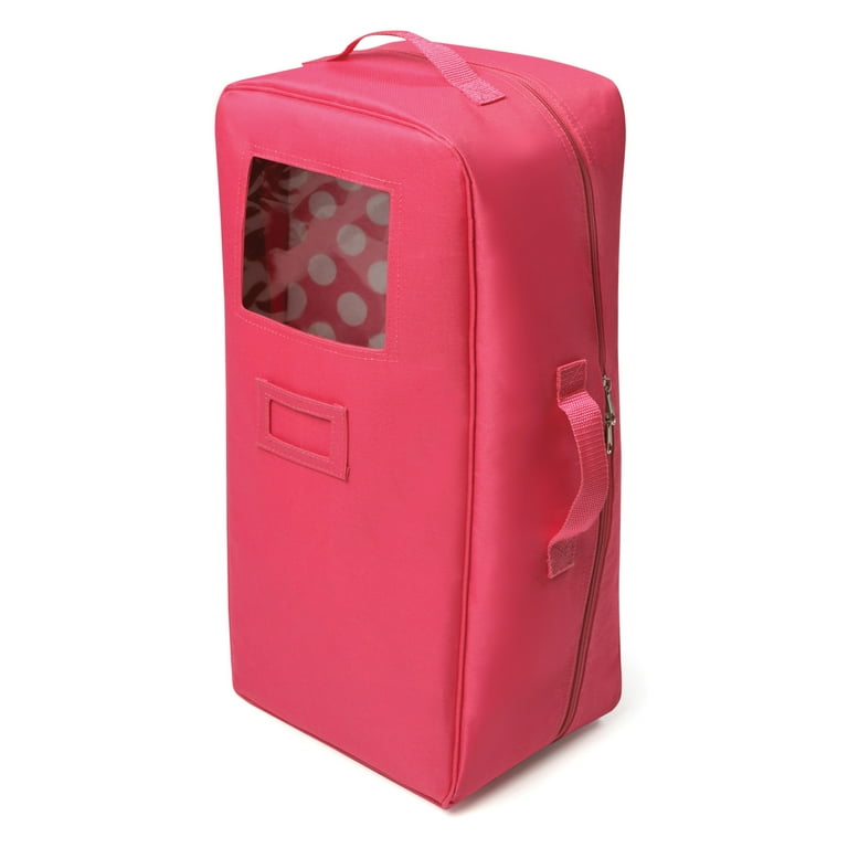 Doll Travel Case with Bed and Bedding Pink