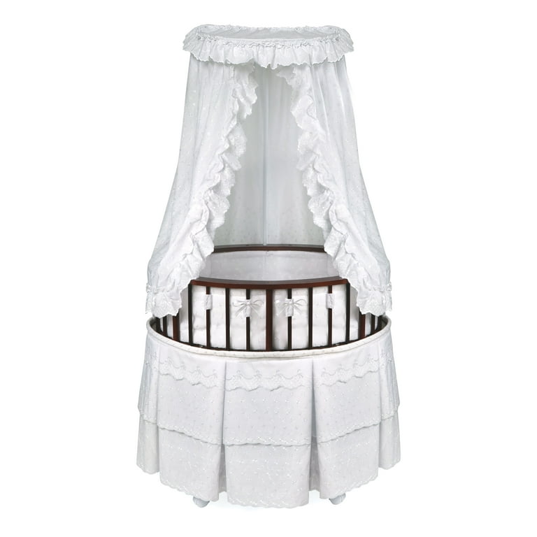 Badger Basket Elite Oval Baby Bassinet with Canopy Cherry White