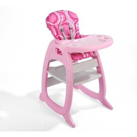 Badger Basket Envee II Baby High Chair with Play Table Conversion - Pink/White