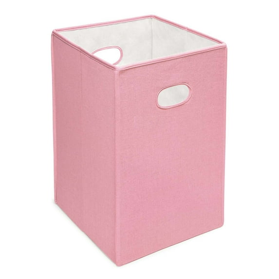 Badger Basket Folding Laundry Hamper, Pink