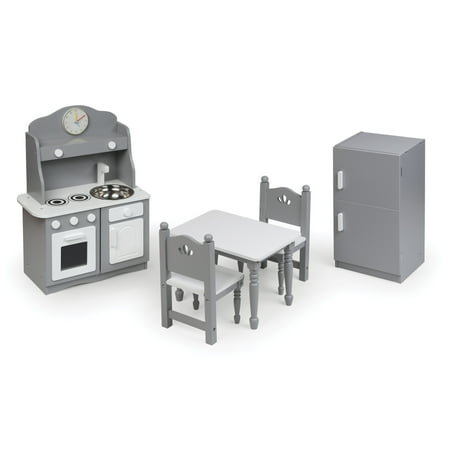 Badger Basket Gourmet Kitchen Furniture Set for 18" Dolls, Gray