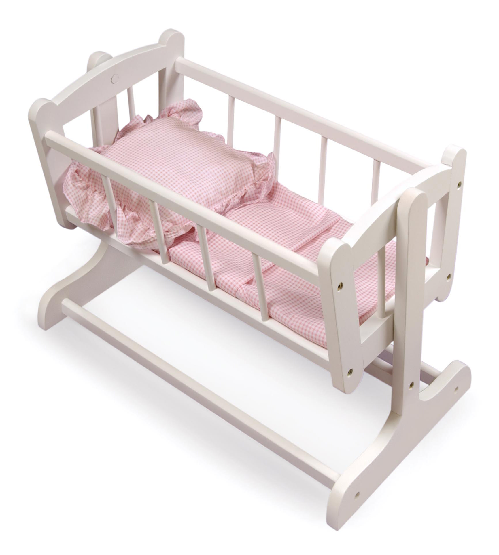 Badger Basket Heirloom Style Doll Cradle with Bedding - White/Pink - image 1 of 8
