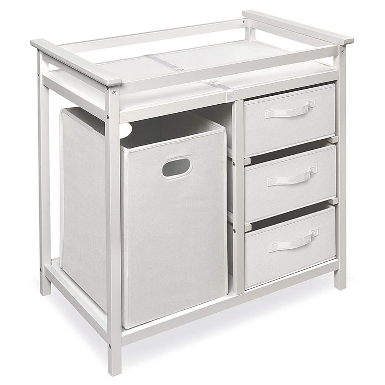 FIZZEEY Changing Table - Baby Changing Table, Diaper Changing Table,  Changing Table Station Dresser with Laundry Hamper, 3 Drawer Basket and  Changing