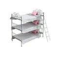 thumbnail image 1 of Badger Basket Scrollwork Metal Triple Bunk Bed with Ladder, Bedding for 18 inch Dolls - Silver/Pink, 1 of 7