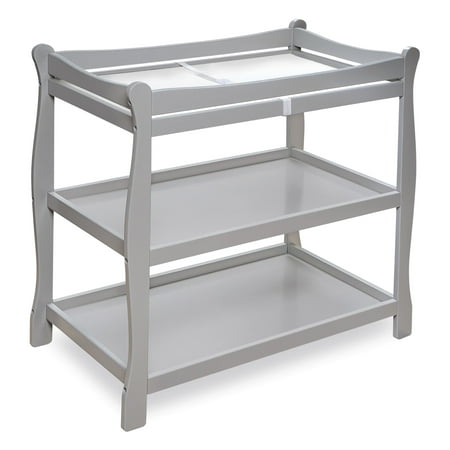 Badger Basket Sleigh Style Baby Changing Table - Gray
