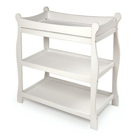 Badger Basket Sleigh Style Baby Changing Table - White