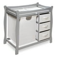 thumbnail image 1 of Badger Basket Sleigh Style Baby Changing Table with Hamper and 3 Baskets - Gray, 1 of 7