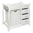 Badger Basket Sleigh Style Baby Changing Table with Hamper and 3