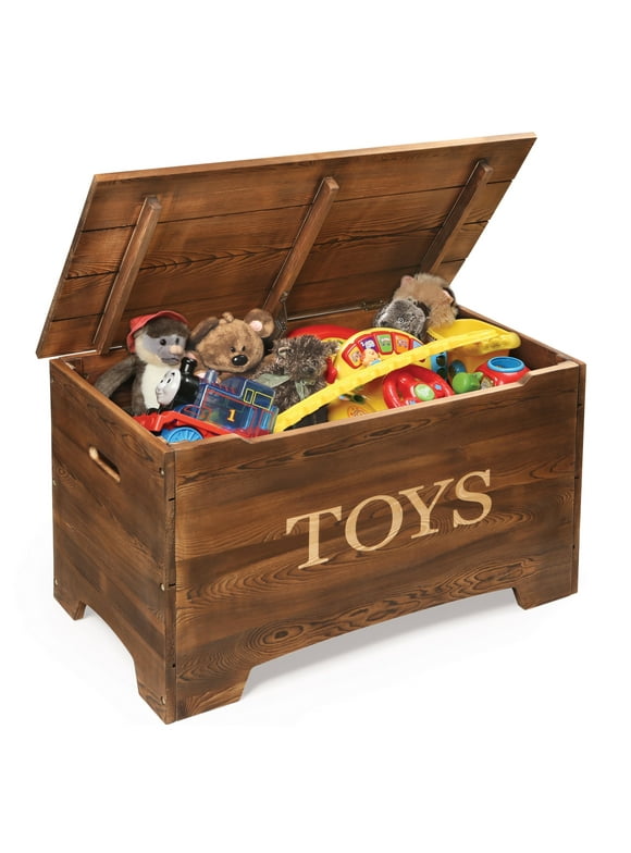 Badger Basket Solid Wood Rustic Toy Box 3.3 Cu ft. - Caramel Brown