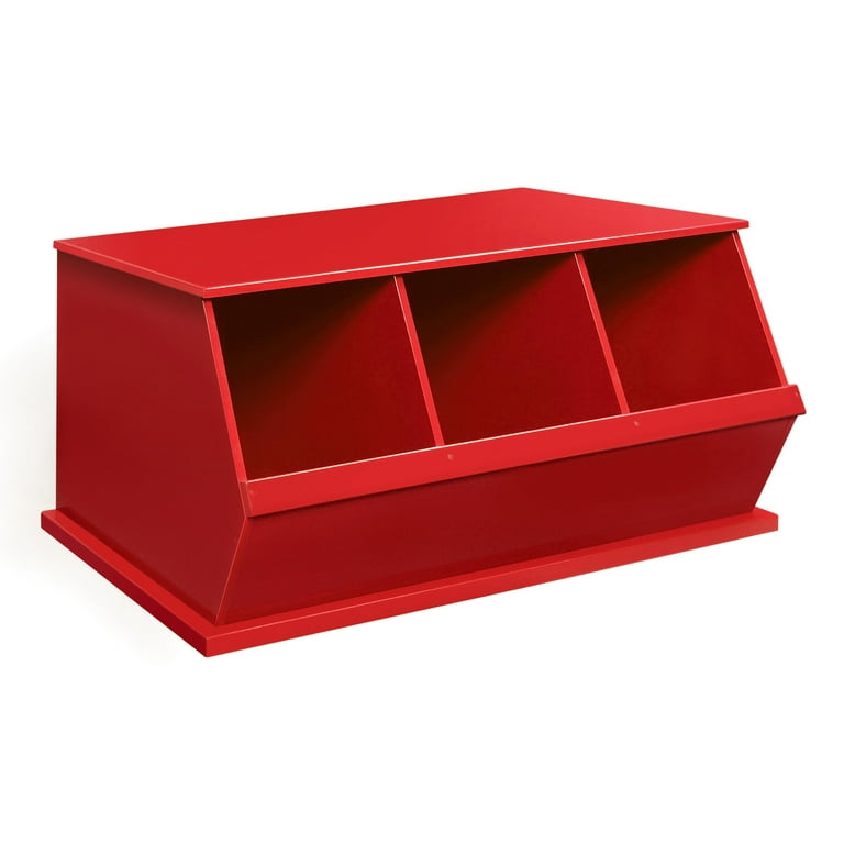 Three Bin Stackable Storage Cubby - Red - Badger Basket