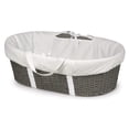 thumbnail image 1 of Badger Basket Wicker-Look Woven Baby Moses Changing Basket - Gray/White, 1 of 8