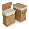 thumbnail image 1 of Badger Basket Wicker Two Hamper Set with Liners - Natural, 1 of 7