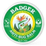 Badger Bug Repellent, Organic Deet-Free Mosquito Repellent with Citronella & Lemongrass, Easy to Use Travel Size Camping Essential, Family Friendly Insect Repellent Balm, .75oz