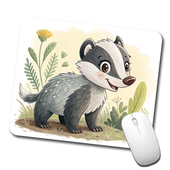 Badger Children's Illustration Style Mouse Pad Low Profile Gaming Mat