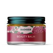 Badger Damascus Rose Beauty Balm with Organic Beeswax for Skin Hydration and Nourishment, 1 oz