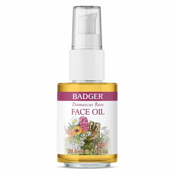Badger Damascus Rose Face Oil with Jojoba, 1 fl oz
