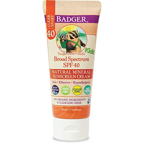 Badger Kids Mineral Sunscreen Cream, SPF 40, 2.9 fl oz