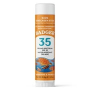 Badger Kids Sunscreen Stick SPF 35 with Mineral Zinc Oxide, Travel Size Sunscreen Stick for Kids, 97% Organic Ingredients, Reef Friendly, Broad Spectrum, Water Resistant, .65 oz