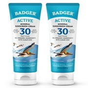 Badger Mineral Sunscreen Cream, SPF 30, 2.9 fl oz (2 pack)