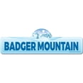 thumbnail image 1 of Badger Mountain Street Sign | Indoor/Outdoor | Skiing Skier Snowboarder Décor for Ski Lodge Cabin Mountian House | SignMission personalized gift, 1 of 5