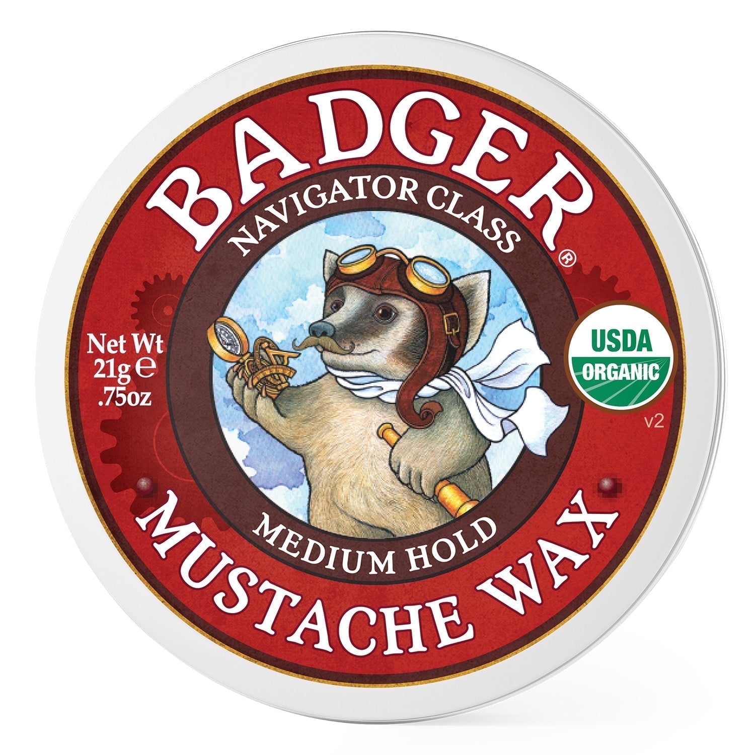 Badger Mustache Wax, Medium Hold, 0.75 oz