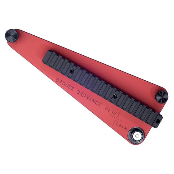 Badger Ordnance Dead Level Reticle Leveling Device, Precision Scope Leveling Tool, Red/Black, Aluminum, Mil Spec Anodized, Compatible with Mil Std 1913 & NATO Stanag 4694 (200-50)