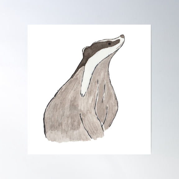 Badger Poster Wall Art, Modern Wall Decor For Living Room Bedroom, 30x30 UNFRAMED