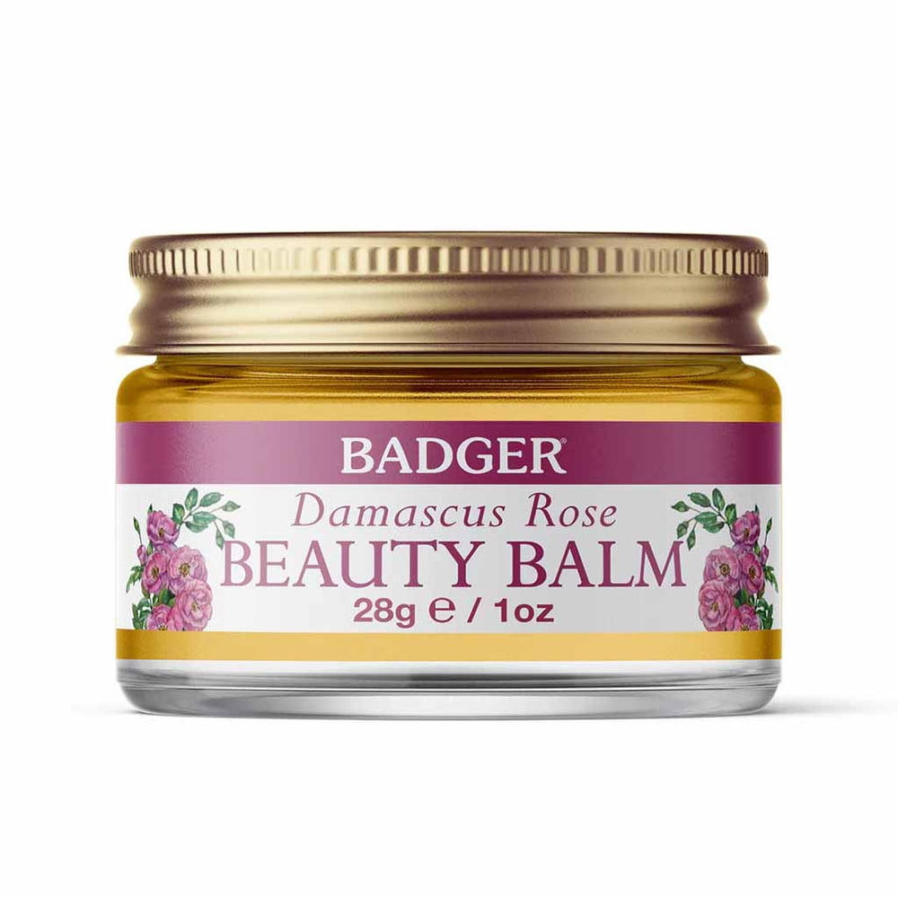 Badger Rose Beauty Balm w/ Organic Rose Oil 1 oz Glass Jar