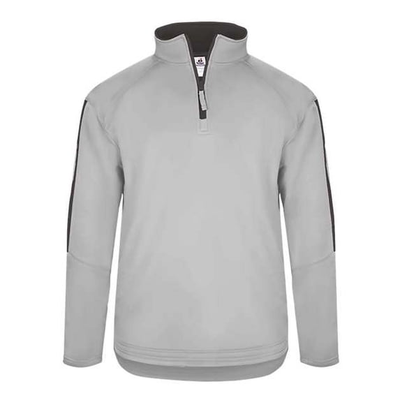 Badger Sideline Fleece Quarter-Zip Pullover 1489 Silver/ Graphite XL