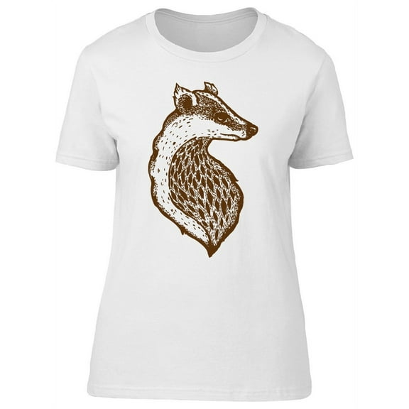Badger Sketch, Grunge T-Shirt Women -Image by Shutterstock, Female Large