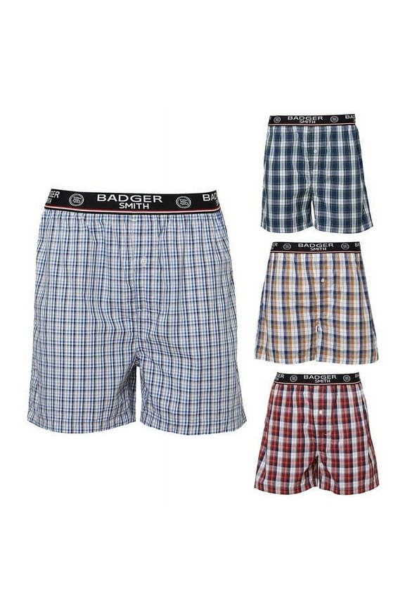 - Men's Boxer Shorts, Comfortable Cotton Boxers, 100% Cotton Checks Multicolor Boxers For Men, Multi Pack, 2X-Large