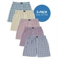 thumbnail image 1 of Badger Smith - Men's Boxer Shorts, Comfortable Cotton Boxers, 100% Cotton Checks Multicolor Boxers For Men, Multi Pack - Large, 1 of 7
