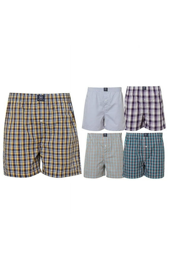 - Men's Boxer Shorts, Comfortable Cotton Boxers, 100% Cotton Checks Multicolor Boxers For Men, Multi Pack - Medium