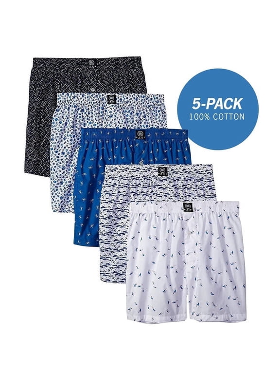 - Men's Boxer Shorts, Comfortable Cotton Boxers, 100% Cotton Print Multicolor Boxers for Men, Multi Pack, X-Large