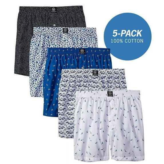 Badger Smith - Men's Boxer Shorts, Comfortable Cotton Boxers, 100% Cotton Print Multicolor Boxers for Men, Multi Pack, Large
