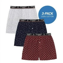 Badger Smith - Men's Boxer Shorts, Comfortable Cotton Boxers, 100% Cotton Print Multicolor Boxers for Men, Multi Pack