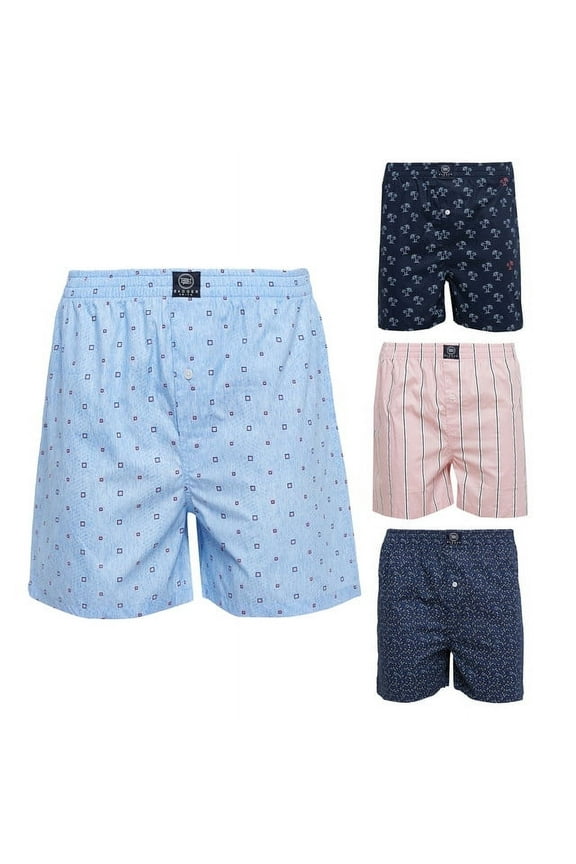 - Men's Boxer Shorts, Comfortable Cotton Boxers, 100% Cotton Print Multicolor Boxers for Men, Multi Pack, XX-LARGE