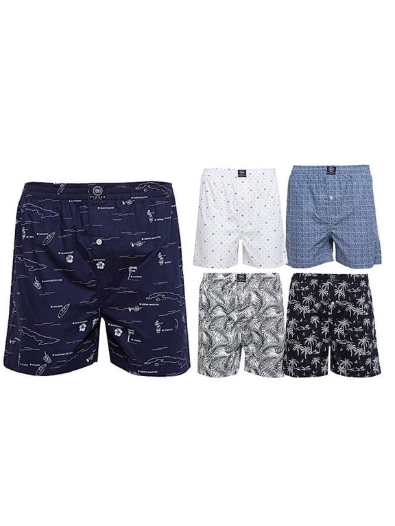 - Men's Boxer Shorts, Comfortable Cotton Boxers, 100% Cotton Print Multicolor Boxers for Men, Multi Pack, Small