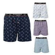Badger Smith - Men's Boxer Shorts, Comfortable Cotton Boxers, 100% Cotton Print and Plaid Boxers For Men, Multi Pack - Large