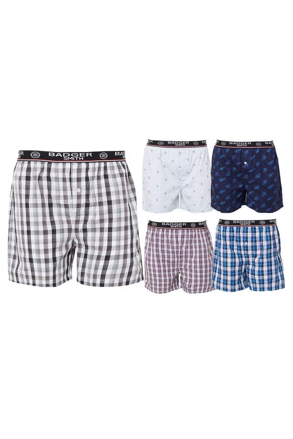 - Men's Boxer Shorts, Comfortable Cotton Boxers, 100% Cotton Print and Plaid Boxers For Men, Multi Pack, Medium