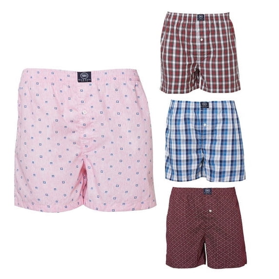 Badger Smith - Men's Boxer Shorts, Comfortable Cotton Boxers, 100% Cotton Print and Plaid Multicolor Boxers For Men, Multi Pack - 2X-Large