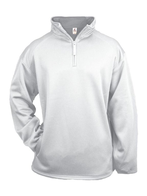 1480 Quarter-Zip Polyester Fleece Pullover, White, 4XL