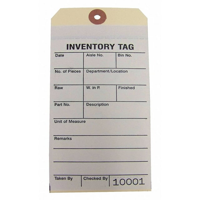 Badger Tag & Label Two-Part Inventory Tag,Cardstock,PK100 28002C2 ...
