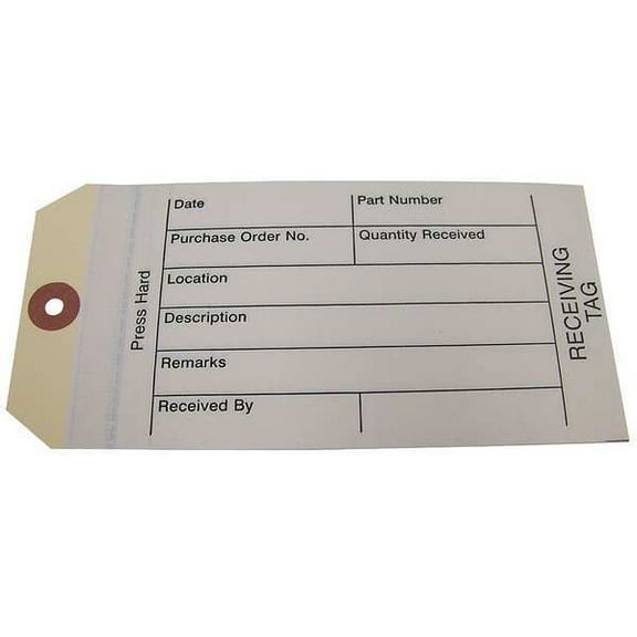 Badger Tag & Label Two-Part Receiving Tag,PK100 28003PS2