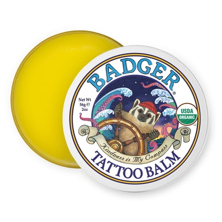Badger Tattoo Balm with  Coconut & Tamanu, 2 oz