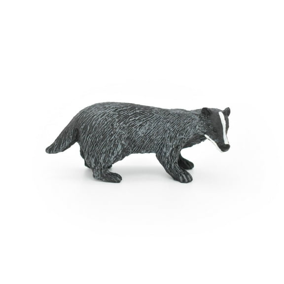 Badger Toy, Very Realistic Rubber Figure, Model, Educational, Animal, Hand Painted Figurines, 3" CH089 BB84