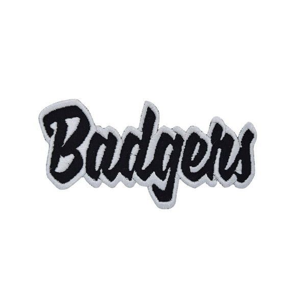Badgers - Black/White - Team Mascot - Words/Names - Iron on Applique/Embroidered Patch